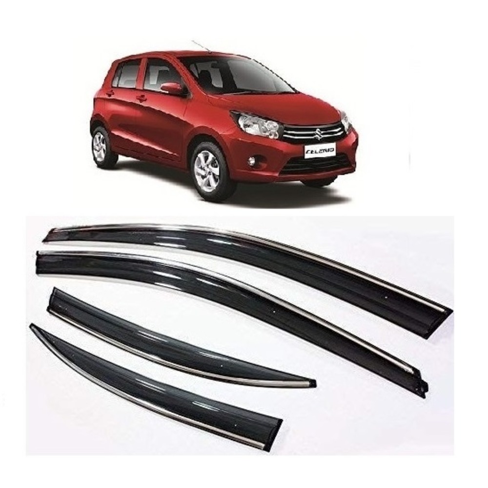 rain window door visor wind deflectors and sunshield protectors For Celerio  - black 